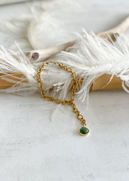 Babbett Anklet Gold-Green Aventurine